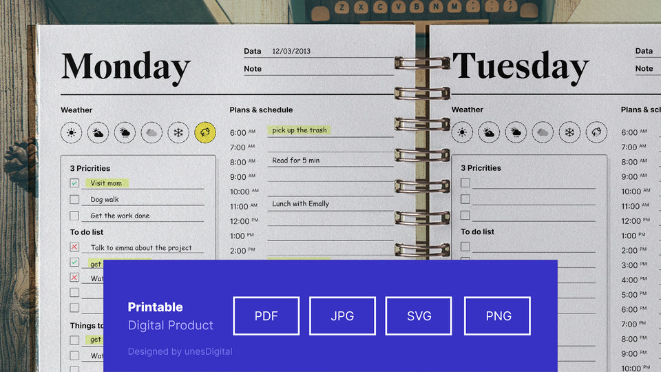 Printable 7 Day Planner